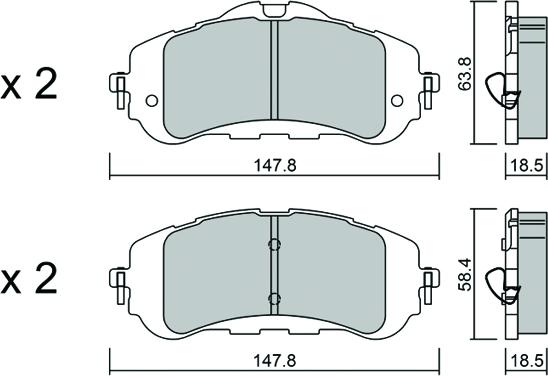 Aisin BPPE-1023 - Brake Pad Set, disc brake autospares.lv