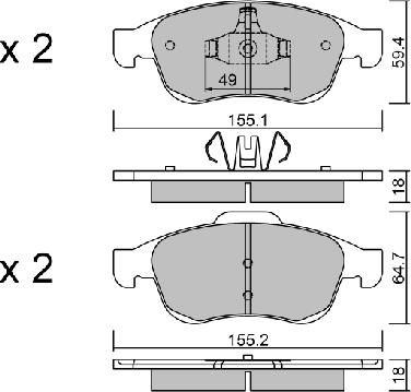 Aisin BPRE-1006 - Brake Pad Set, disc brake autospares.lv