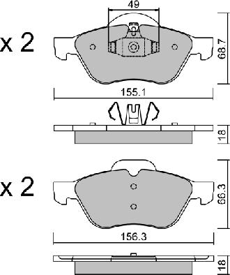 Aisin BPRE-1016 - Brake Pad Set, disc brake autospares.lv