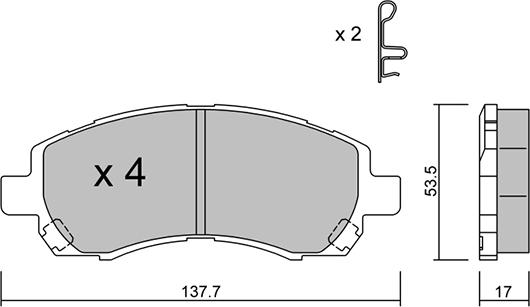 AISIN BPSB-1001 - Brake Pad Set, disc brake autospares.lv