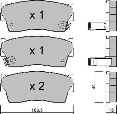 AISIN BPSZ-1900 - Brake Pad Set, disc brake autospares.lv