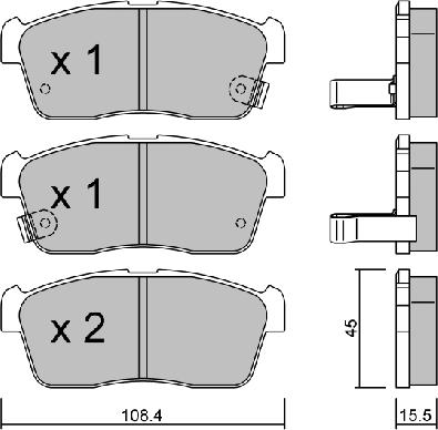 Aisin BPSZ-1901 - Brake Pad Set, disc brake autospares.lv