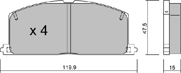 Aisin BPTO-1921 - Brake Pad Set, disc brake autospares.lv