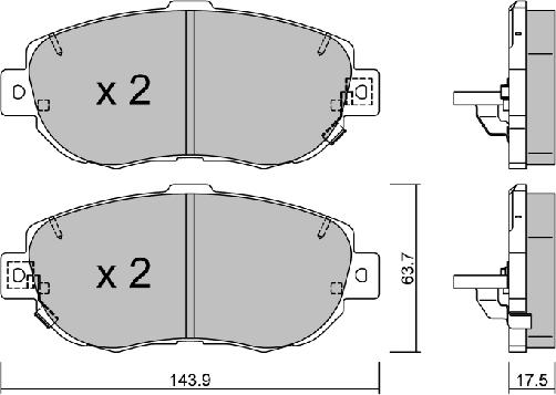 AISIN BPTO-1923 - Brake Pad Set, disc brake autospares.lv