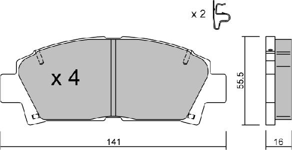 Aisin BPTO-1922 - Brake Pad Set, disc brake autospares.lv