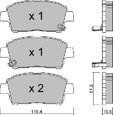 Aisin BPTO-1004 - Brake Pad Set, disc brake autospares.lv