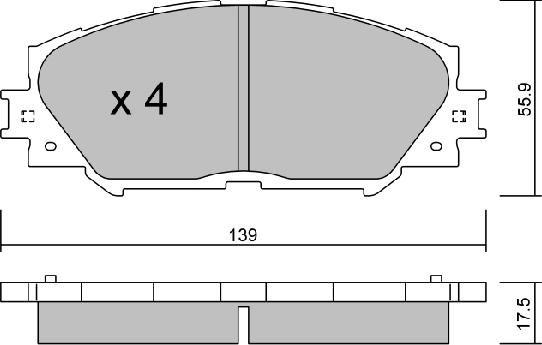 Aisin BPTO-1007 - Brake Pad Set, disc brake autospares.lv