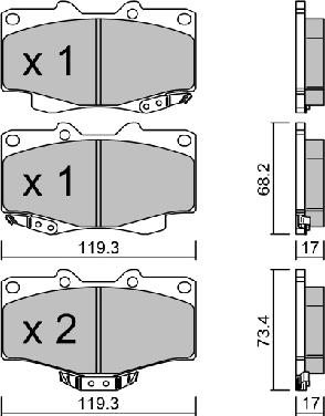 Aisin BPTO-1019 - Brake Pad Set, disc brake autospares.lv