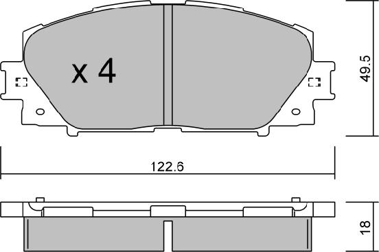 Aisin BPTO-1014 - Brake Pad Set, disc brake autospares.lv