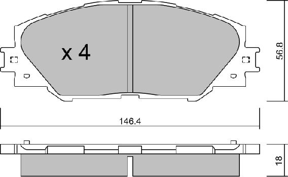 Aisin BPTO-1011 - Brake Pad Set, disc brake autospares.lv