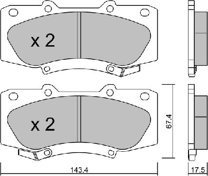 Aisin BPTO-1012 - Brake Pad Set, disc brake autospares.lv