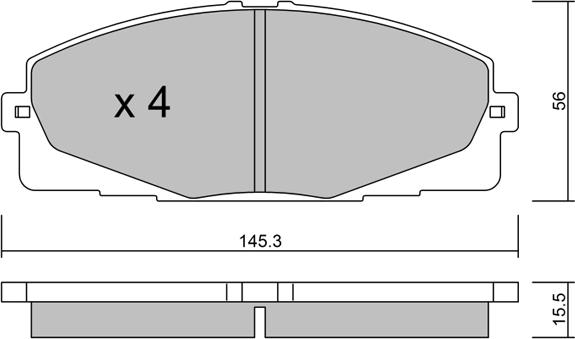 Aisin BPTO-1025 - Brake Pad Set, disc brake autospares.lv