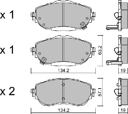 AISIN BPTO-1020 - Brake Pad Set, disc brake autospares.lv