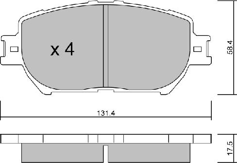 AISIN BPTO-1023 - Brake Pad Set, disc brake autospares.lv