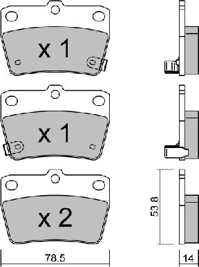 Aisin BPTO-2901 - Brake Pad Set, disc brake autospares.lv