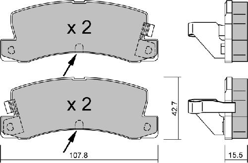 Aisin BPTO-2907 - Brake Pad Set, disc brake autospares.lv