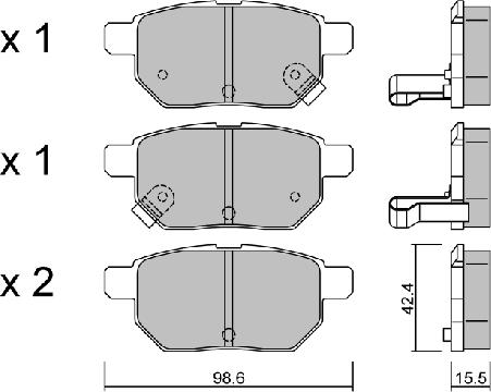 Aisin BPTO-2006 - Brake Pad Set, disc brake autospares.lv