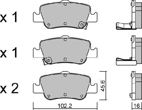 Aisin BPTO-2008 - Brake Pad Set, disc brake autospares.lv