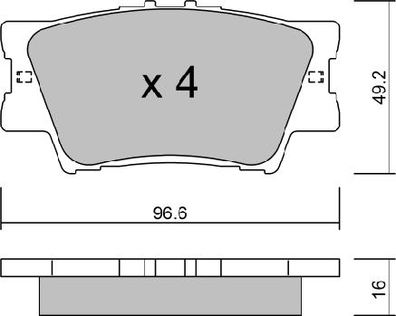 Aisin BPTO-2007 - Brake Pad Set, disc brake autospares.lv