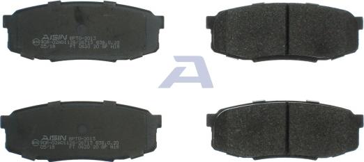 AISIN BPTO-2013 - Brake Pad Set, disc brake autospares.lv