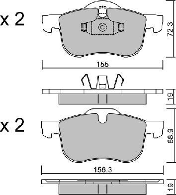 Aisin BPVO-1001 - Brake Pad Set, disc brake autospares.lv