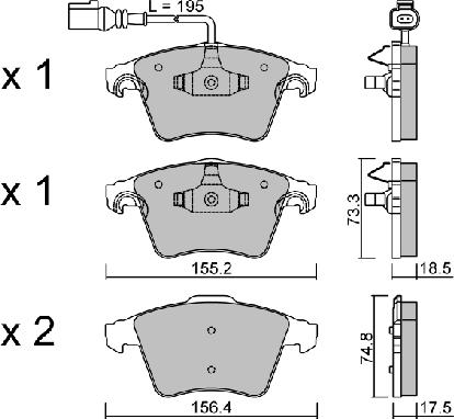 Aisin BPVW-1004 - Brake Pad Set, disc brake autospares.lv