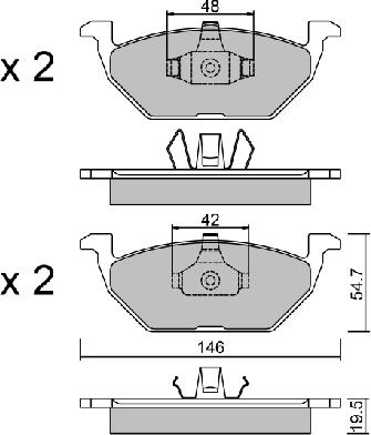 Aisin BPVW-1008 - Brake Pad Set, disc brake autospares.lv