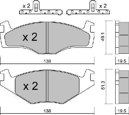 Aisin BPVW-1007 - Brake Pad Set, disc brake autospares.lv