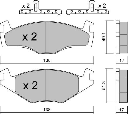 AISIN BPVW-1035 - Brake Pad Set, disc brake autospares.lv