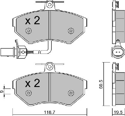 Aisin BPVW-1033 - Brake Pad Set, disc brake autospares.lv