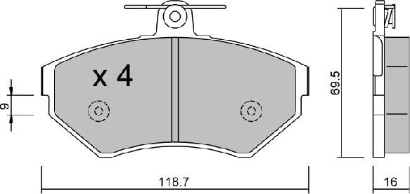 Aisin BPVW-1024 - Brake Pad Set, disc brake autospares.lv