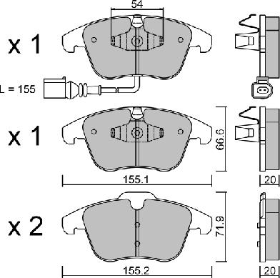 AISIN BPVW-1023 - Brake Pad Set, disc brake autospares.lv