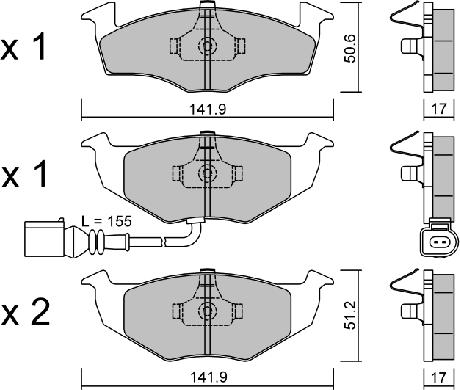 Aisin BPVW-1027 - Brake Pad Set, disc brake autospares.lv