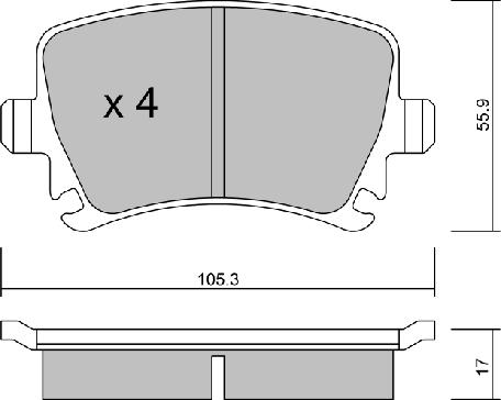 Aisin BPVW-2003 - Brake Pad Set, disc brake autospares.lv