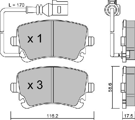 Aisin BPVW-2002 - Brake Pad Set, disc brake autospares.lv