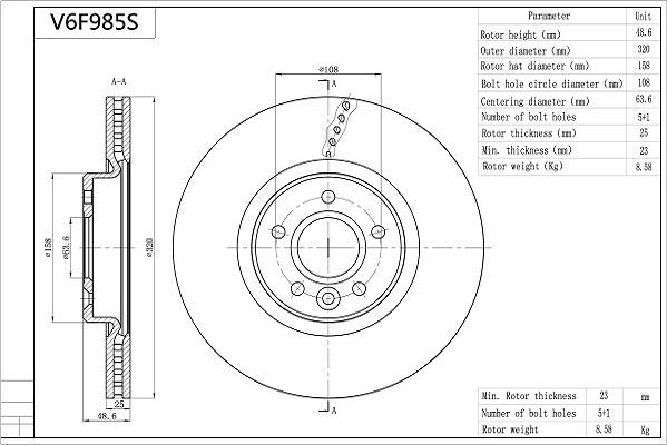 Aisin V6F985S - Brake Disc autospares.lv