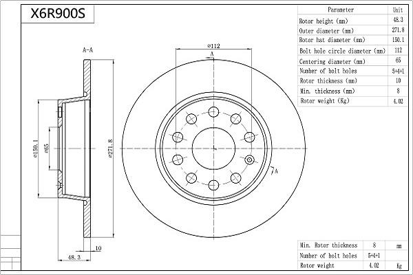 Aisin X6R900S - Brake Disc autospares.lv