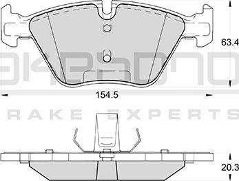 Akebono AN-4442KE - Brake Pad Set, disc brake autospares.lv