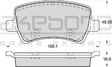 Akebono AN-4456KE - Brake Pad Set, disc brake autospares.lv