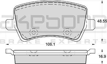 Akebono AN-4456K - Brake Pad Set, disc brake autospares.lv