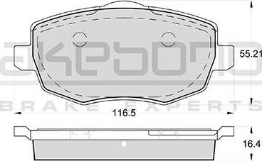 Akebono AN-4465WK - Brake Pad Set, disc brake autospares.lv