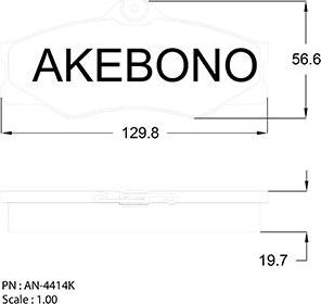 Akebono AN-4414K - Brake Pad Set, disc brake autospares.lv