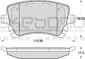 Akebono AN-4438KE - Brake Pad Set, disc brake autospares.lv