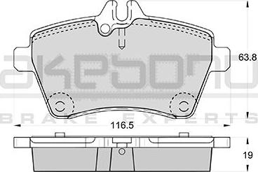 Akebono AN-4570K - Brake Pad Set, disc brake autospares.lv