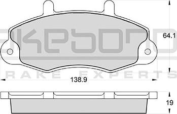 Akebono AN-4577WK - Brake Pad Set, disc brake autospares.lv