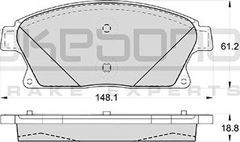 Akebono AN-4646WK - Brake Pad Set, disc brake autospares.lv