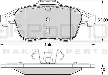 Akebono AN-4664KE - Brake Pad Set, disc brake autospares.lv