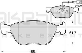 Akebono AN-4633WK - Brake Pad Set, disc brake autospares.lv