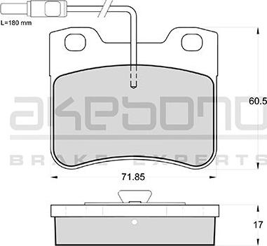 Akebono AN-4046WK - Brake Pad Set, disc brake autospares.lv