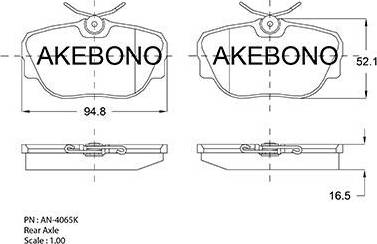 Akebono AN-4065K - Brake Pad Set, disc brake autospares.lv